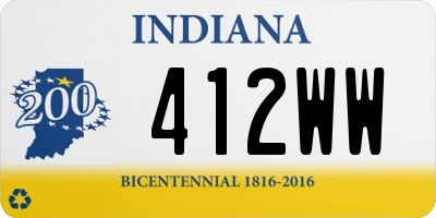 IN license plate 412WW