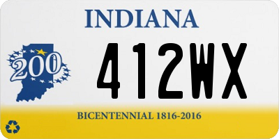 IN license plate 412WX