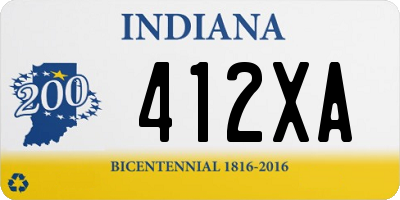 IN license plate 412XA