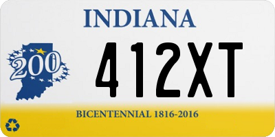 IN license plate 412XT