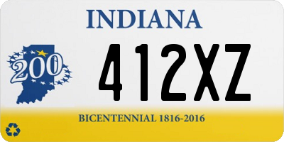 IN license plate 412XZ