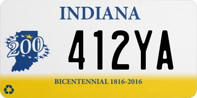 IN license plate 412YA