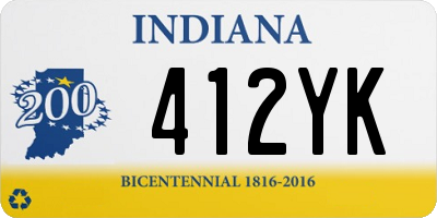 IN license plate 412YK
