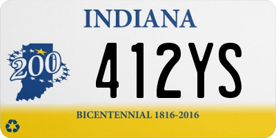 IN license plate 412YS