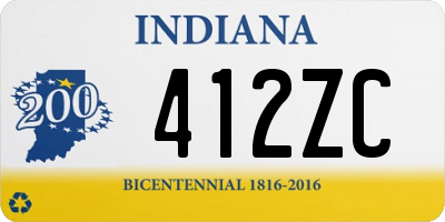 IN license plate 412ZC