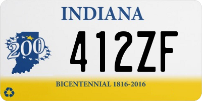 IN license plate 412ZF