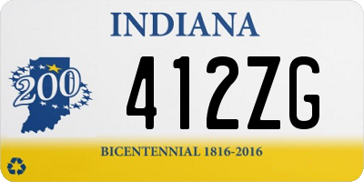 IN license plate 412ZG