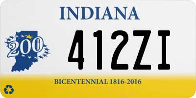 IN license plate 412ZI