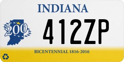 IN license plate 412ZP