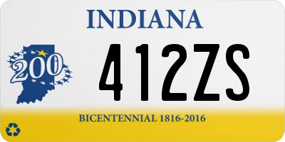 IN license plate 412ZS