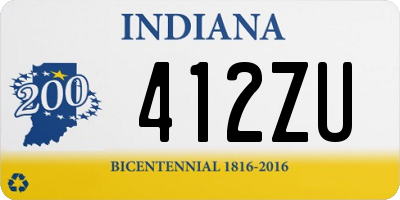 IN license plate 412ZU