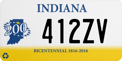 IN license plate 412ZV