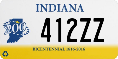 IN license plate 412ZZ