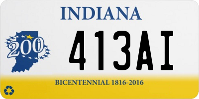 IN license plate 413AI