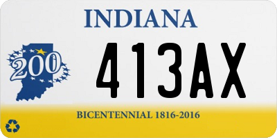 IN license plate 413AX