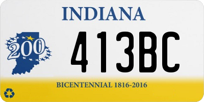 IN license plate 413BC