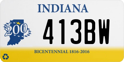 IN license plate 413BW