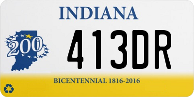 IN license plate 413DR