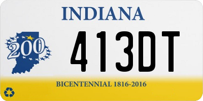 IN license plate 413DT