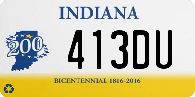 IN license plate 413DU