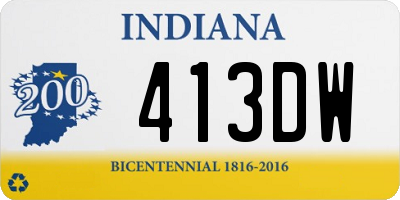 IN license plate 413DW