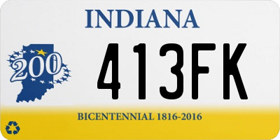 IN license plate 413FK