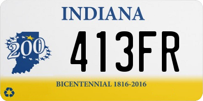 IN license plate 413FR