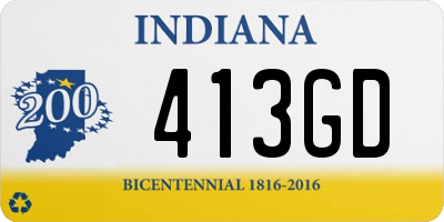 IN license plate 413GD