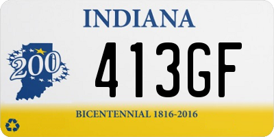 IN license plate 413GF