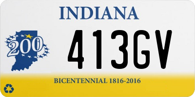 IN license plate 413GV