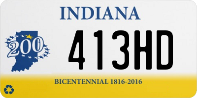 IN license plate 413HD