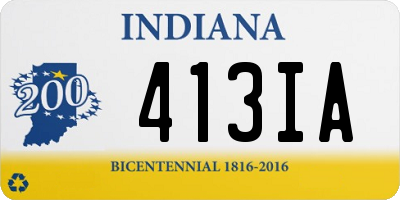 IN license plate 413IA