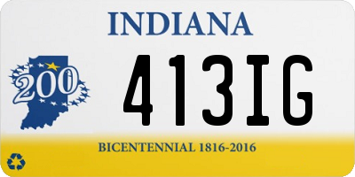 IN license plate 413IG