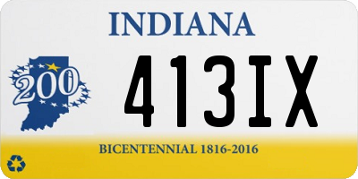 IN license plate 413IX