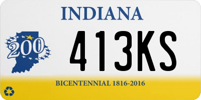 IN license plate 413KS