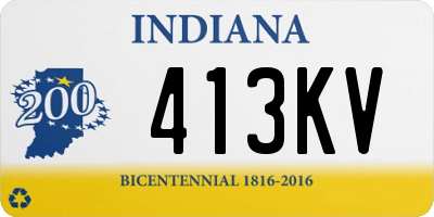 IN license plate 413KV