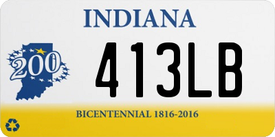 IN license plate 413LB
