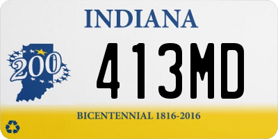 IN license plate 413MD