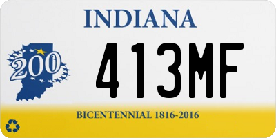 IN license plate 413MF