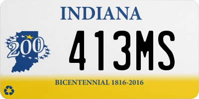 IN license plate 413MS