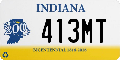 IN license plate 413MT