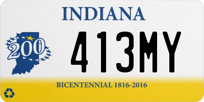 IN license plate 413MY