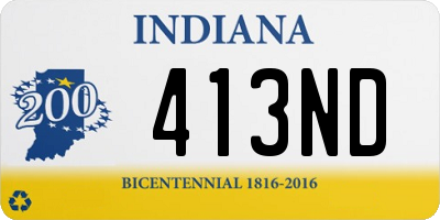 IN license plate 413ND