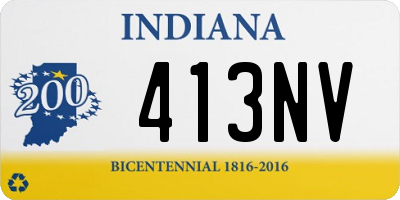 IN license plate 413NV