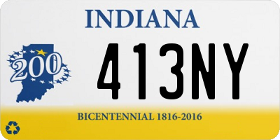 IN license plate 413NY