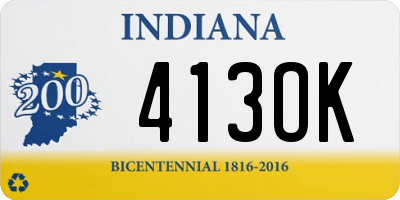IN license plate 413OK