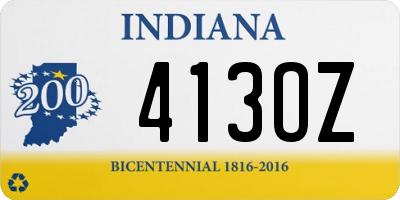 IN license plate 413OZ