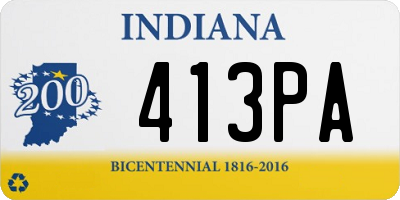 IN license plate 413PA