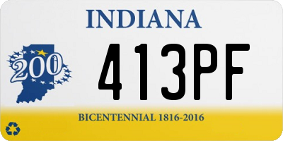 IN license plate 413PF