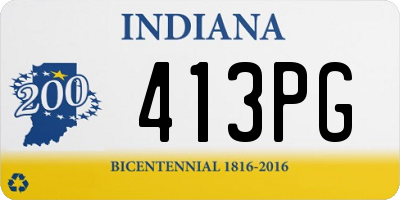 IN license plate 413PG